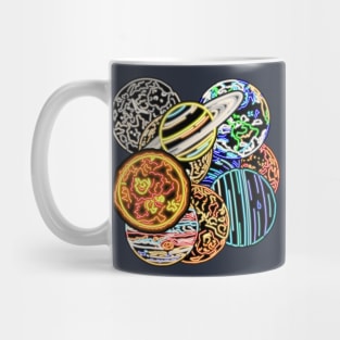 Electric Solar System Space Marbles Mug